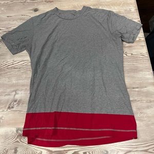 Lulu lemon T-shirt, red detailing at the bottom